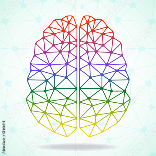 Abstract geometric brain, network connections