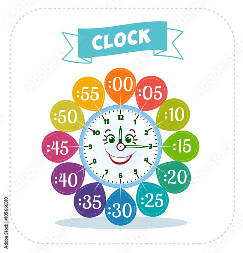 Clock sticker game for children