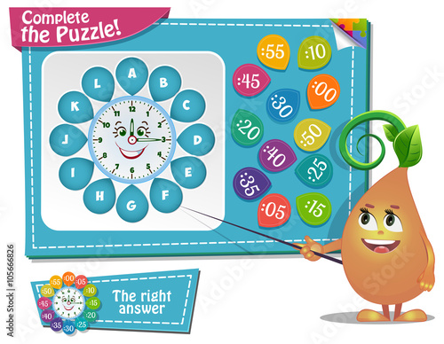 complete the pazzle  clock,