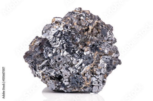 Magnetite mineral isolated on white background
