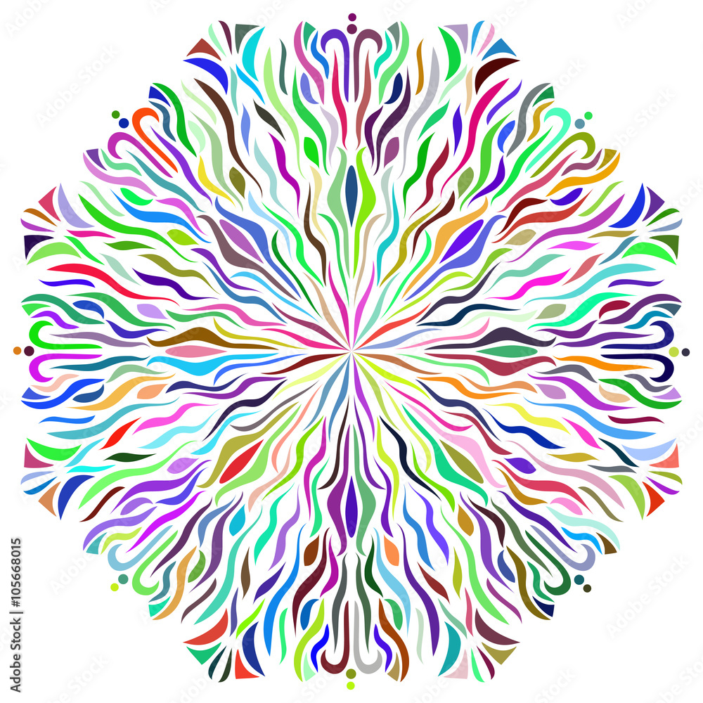 Fototapeta premium Vector Beautiful Flower. Floral Design Element. Vintage round or