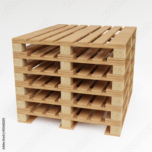 euro pallet isolated on white background photo