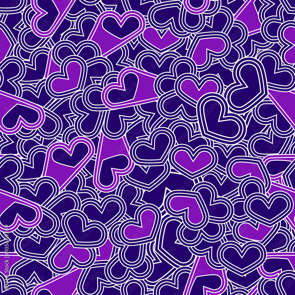 Naklejka premium Seamless Colored Pattern with Hearts. St. Valentine's Day or Wed