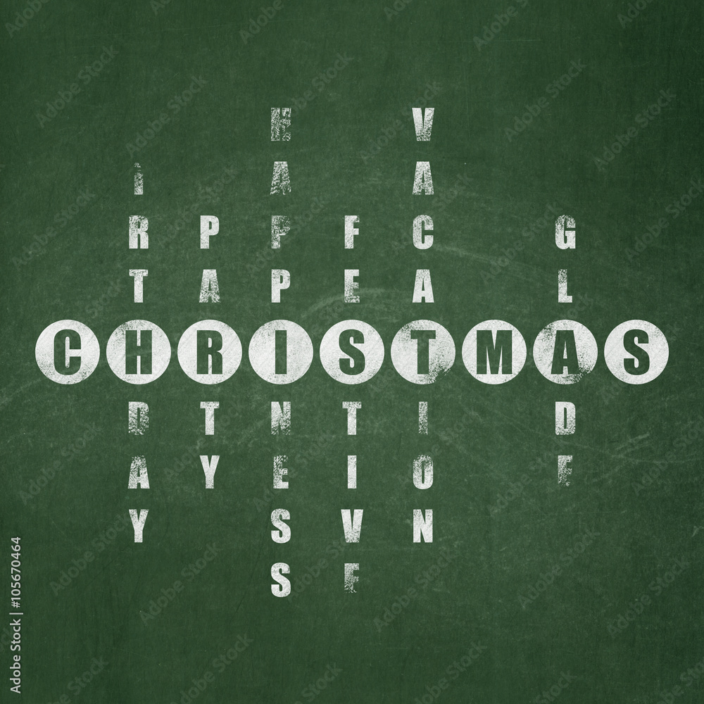 Obraz premium Entertainment, concept: Christmas in Crossword Puzzle