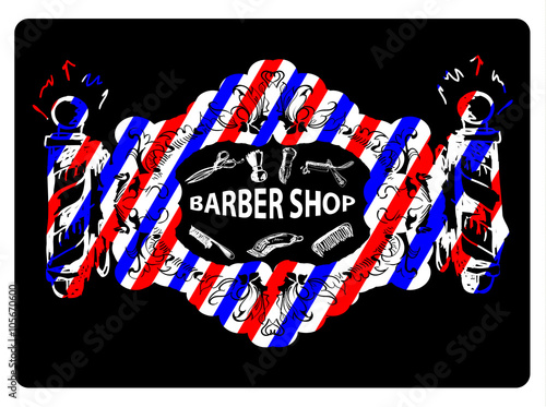 vector illustration Barber Poles, barber shop