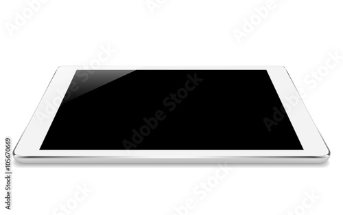 mock up white tablet perspective angle isolated on white vector design
