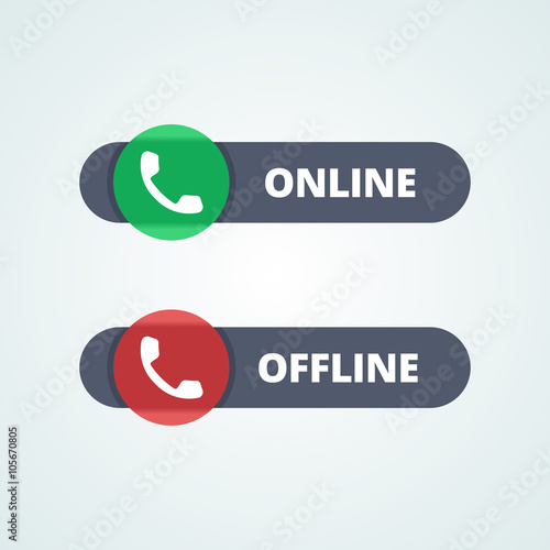 Online and offline status buttons.