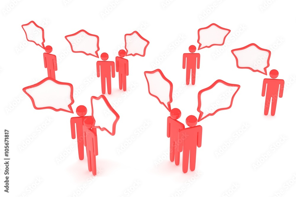 people with talk bubbles isolated over a white background people with talk bubbles isolated over a white background