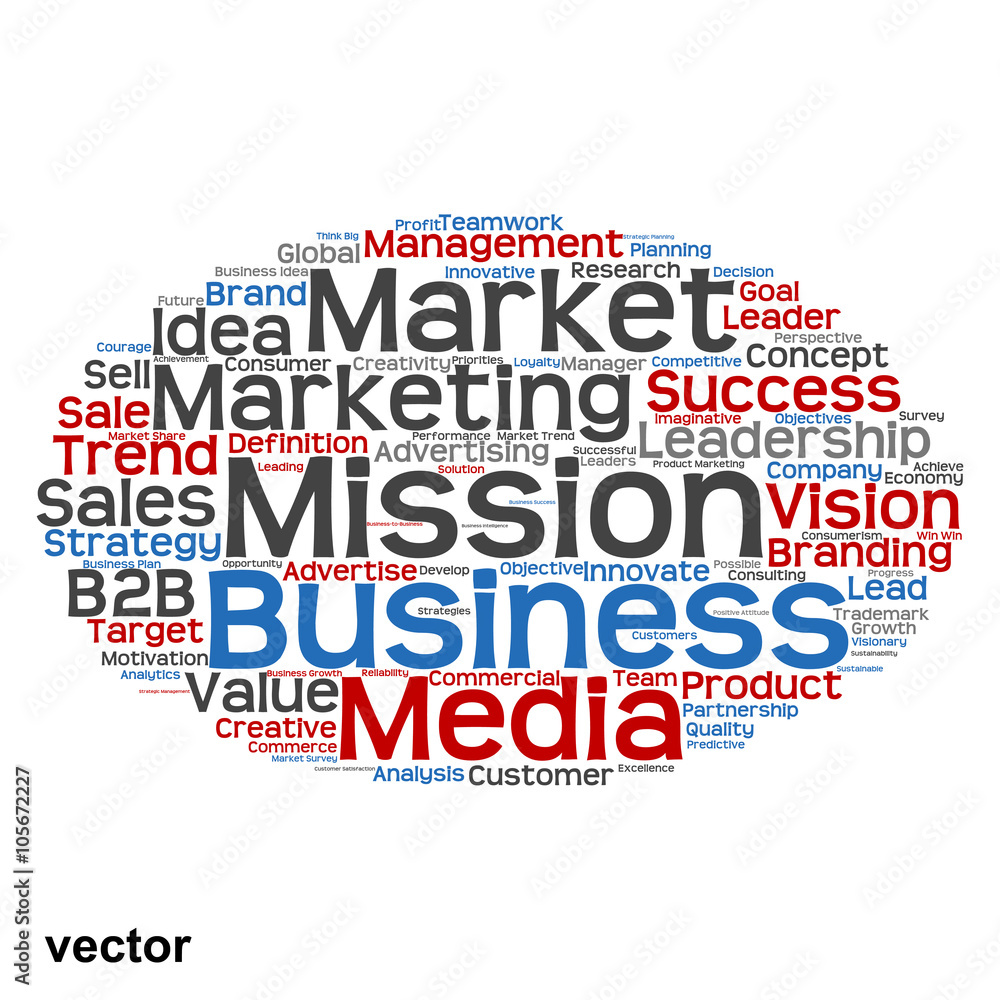 Vector conceptual business marketing word cloud Vector conceptual business marketing word cloud