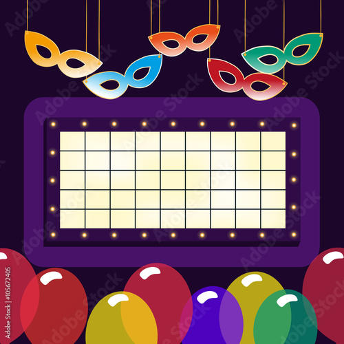 Electric bulbs billboard for electric marquee with lights on frame.