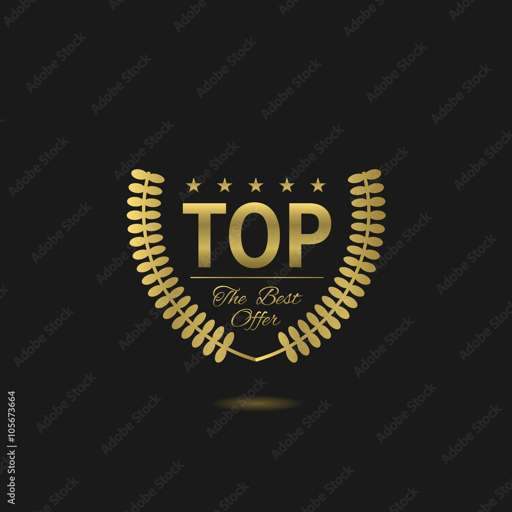 Fototapeta premium Golden top badge