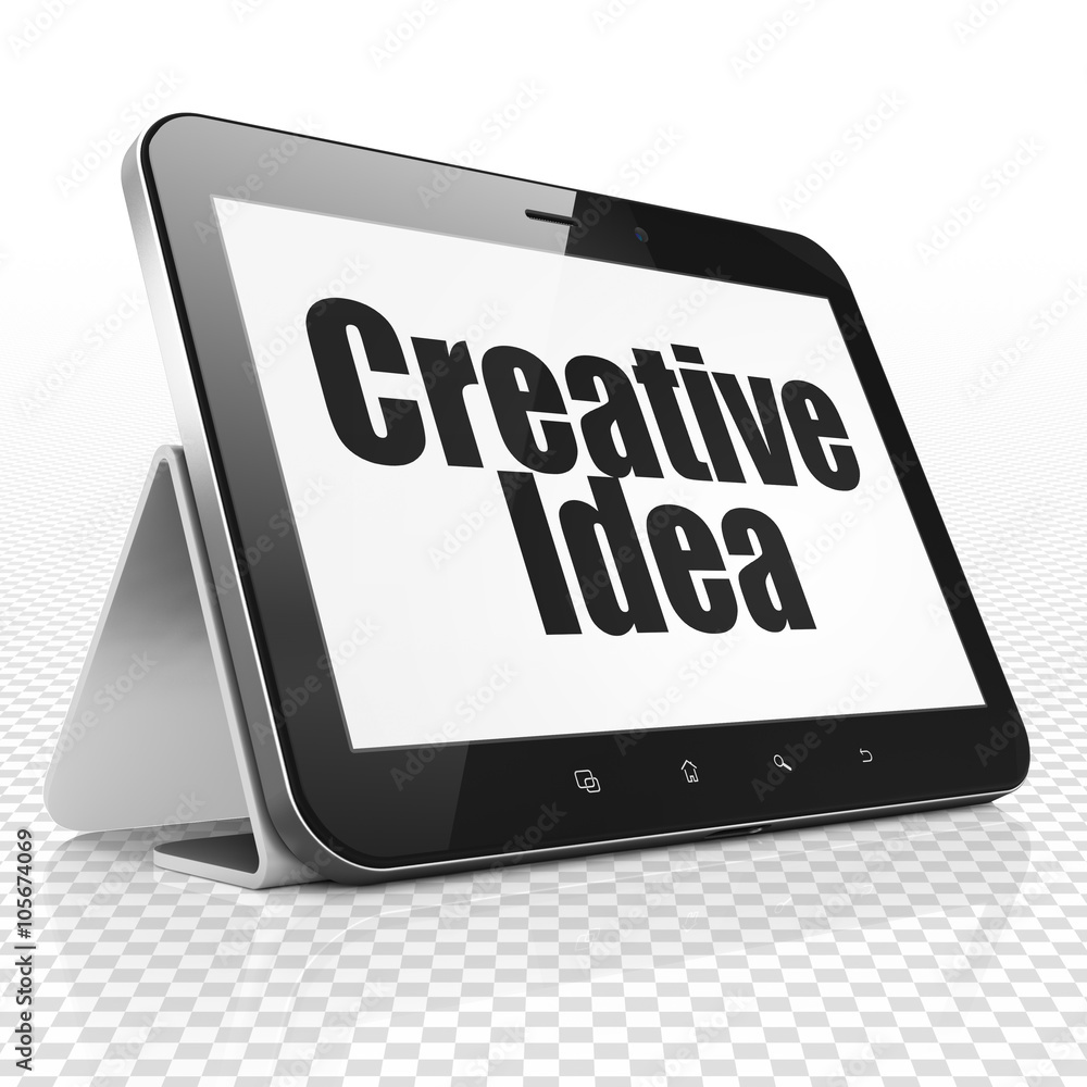 Business concept: Tablet Computer with Creative Idea on display Business concept: Tablet Computer with Creative Idea on display