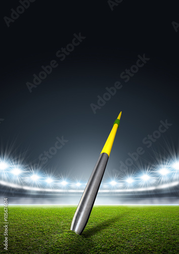 Schilderij op canvas Javelin In Generic Floodlit Stadium