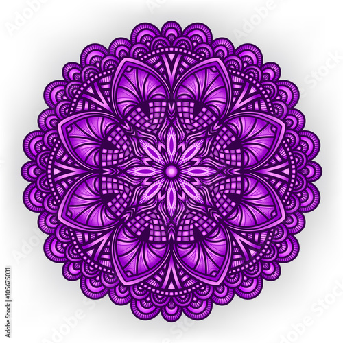 violet floral ornament. circular pattern