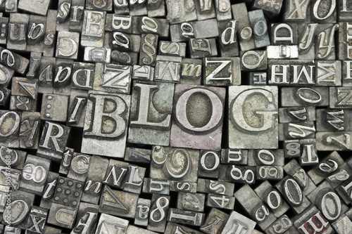 Close up of typeset letters with the word Blog