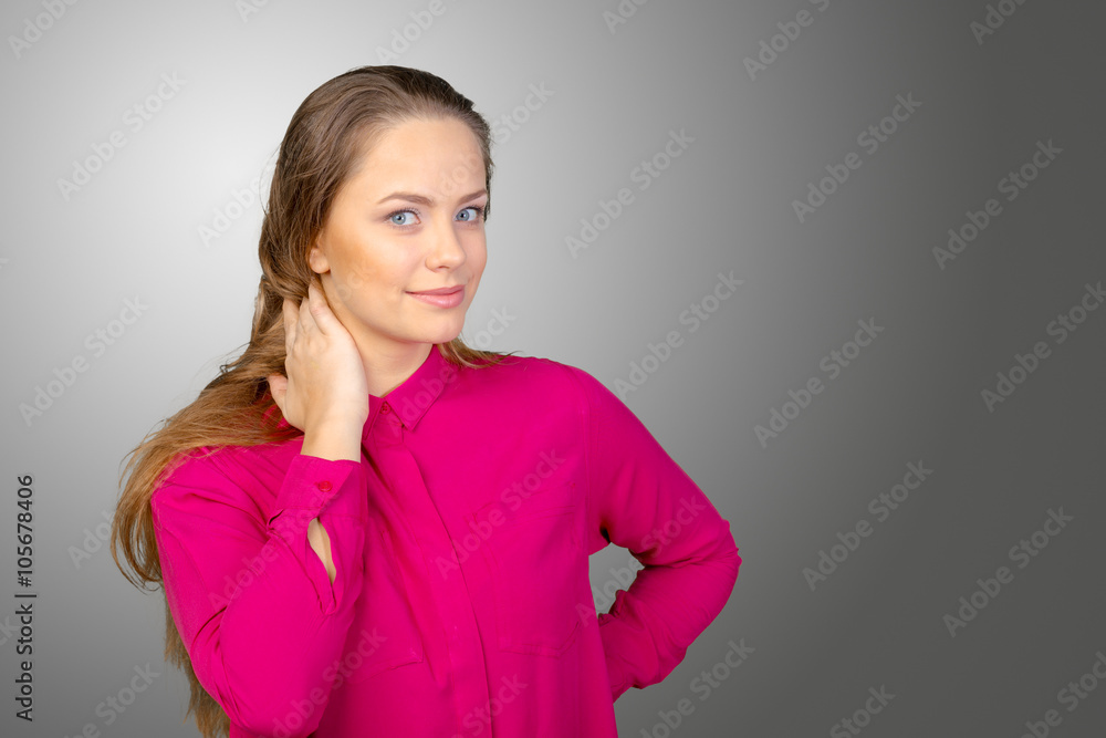 Beautiful young woman smiling Beautiful young woman smiling