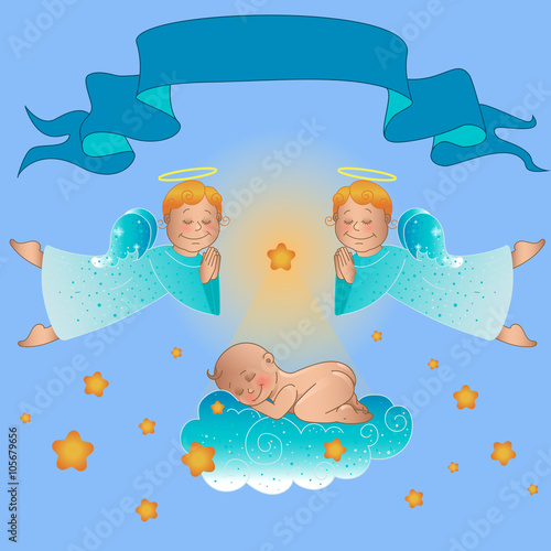 baby sleeping on a cloud.