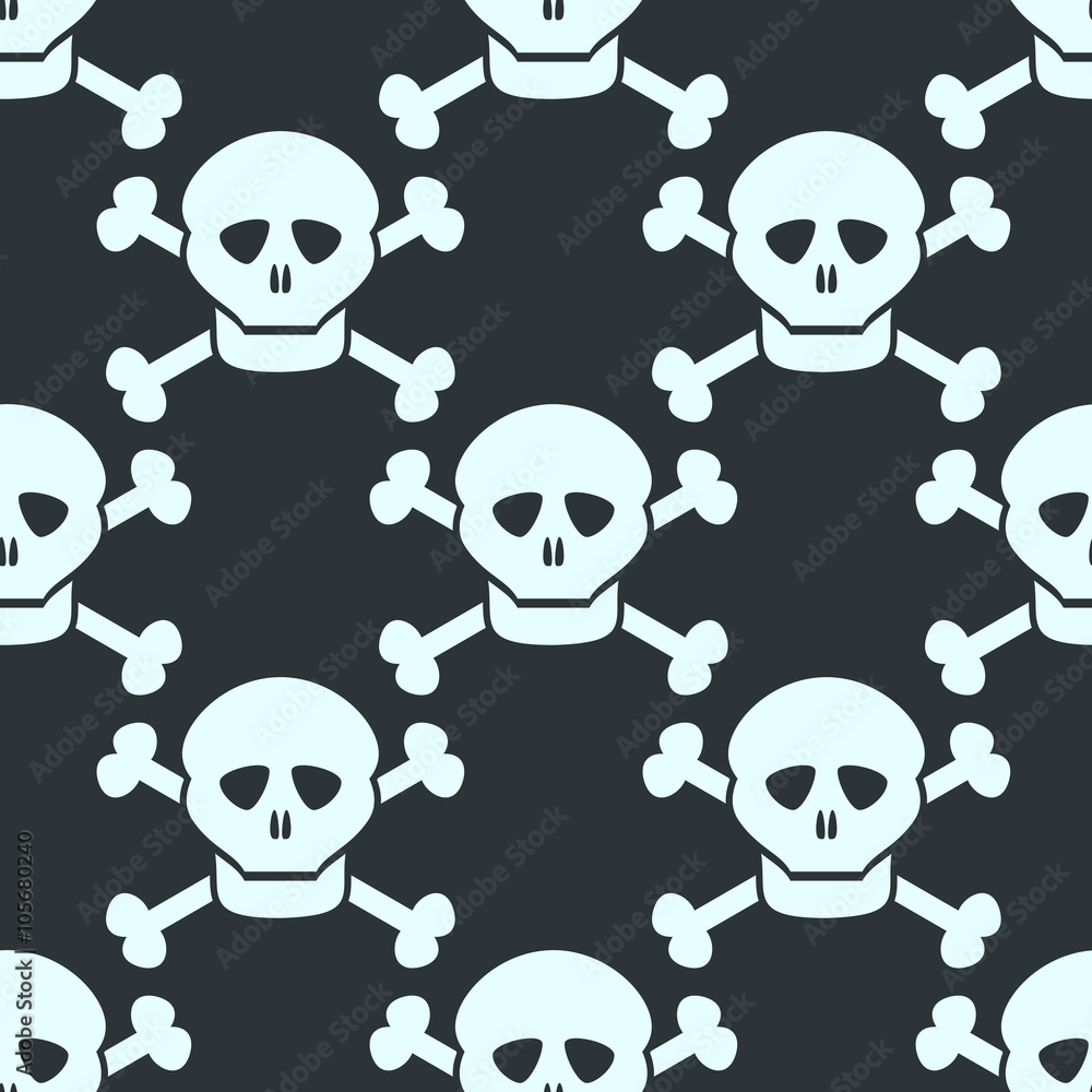 Simple vector seamless pattern with human skulls Simple vector seamless pattern with human skulls