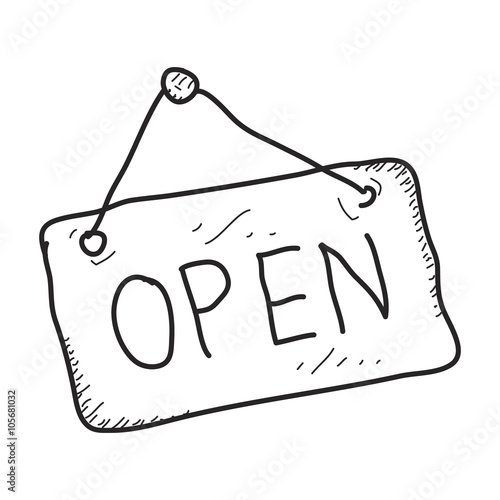 Simple doodle of an open sign