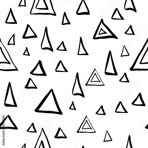 Seamless modern trendy geometric pattern of triangles. Vector graphics.