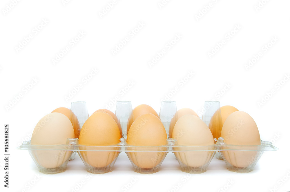Eggs in a plastic tray Eggs in a plastic tray