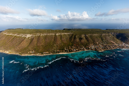 Guadeloupe, île de la Désirade, vue aérienne