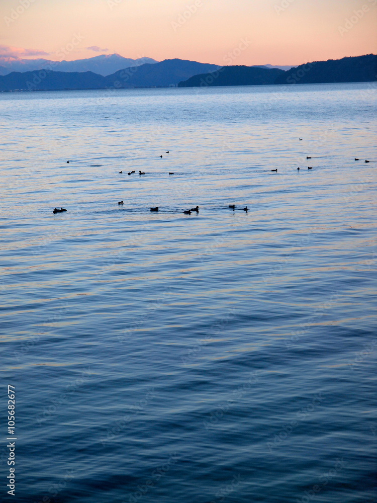 View of Lake Biwa from Shirahige Shrine/Shiga,Japan View of Lake Biwa from Shirahige Shrine/Shiga,Japan