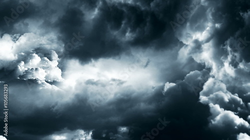 Animation of travelling through a storm in the heaven with rays and clouds