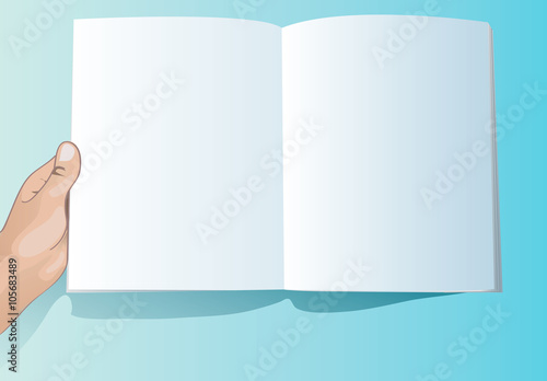 hand holding the empty book