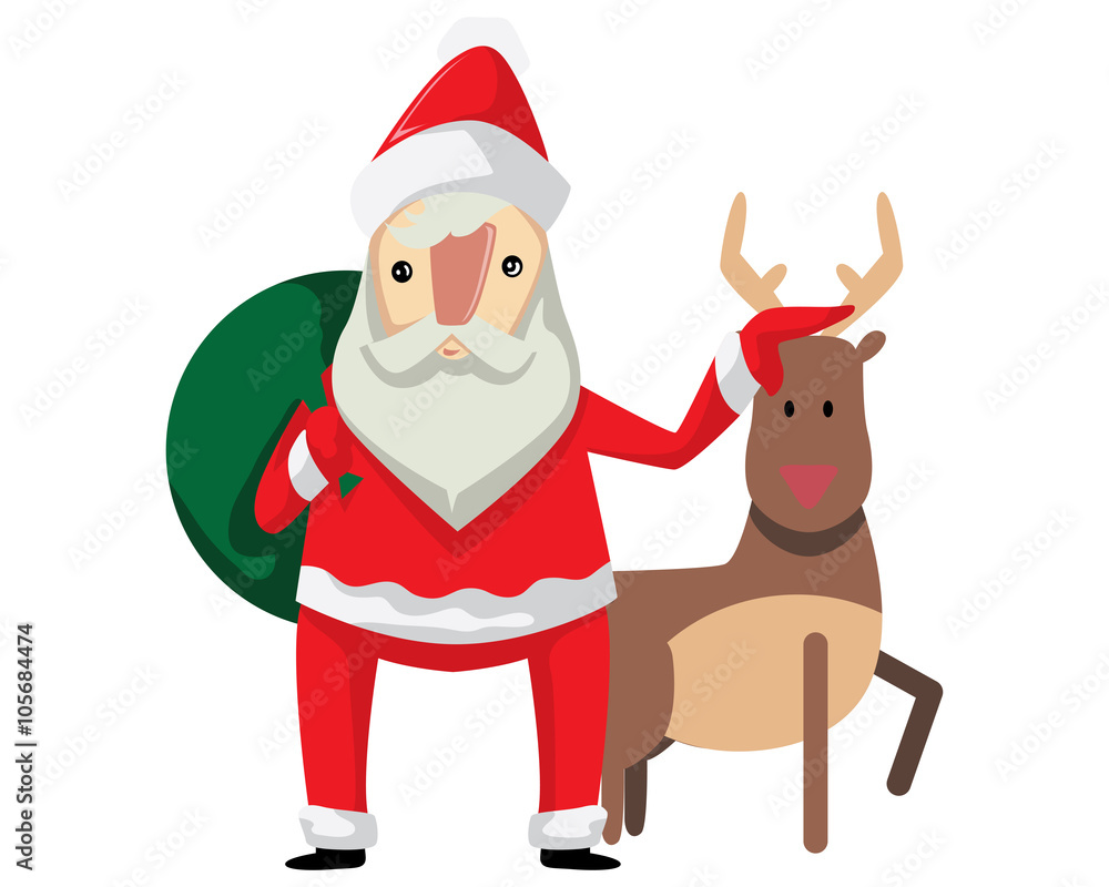 Santa Claus - Posing with Rudolf Santa Claus - Posing with Rudolf