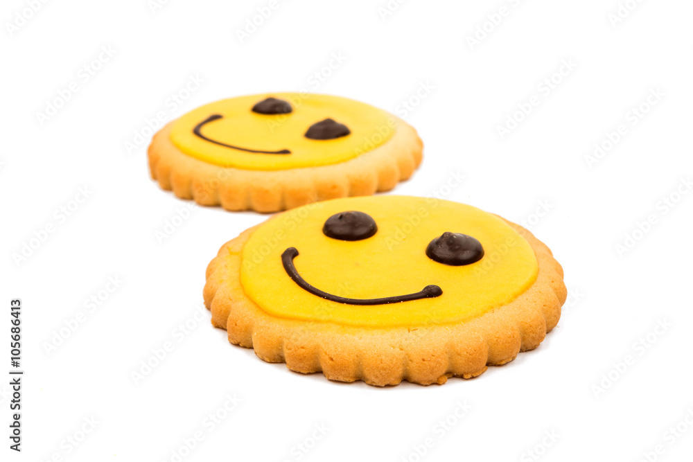 Smiley cookies isolated Smiley cookies isolated