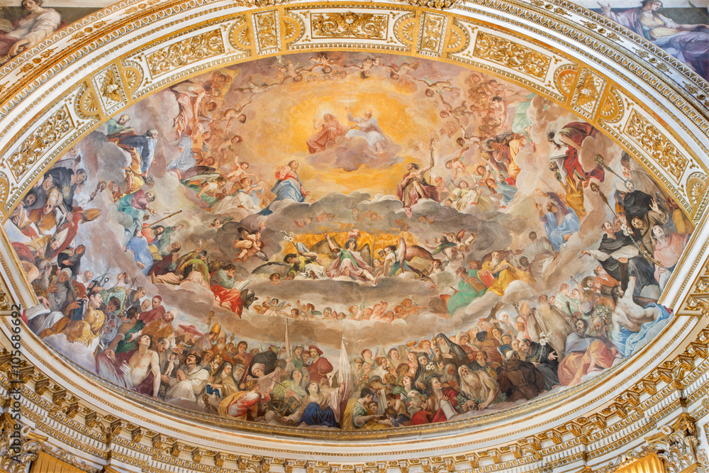 Rome The Glory of Heaven fresco (1630) in main apse of church