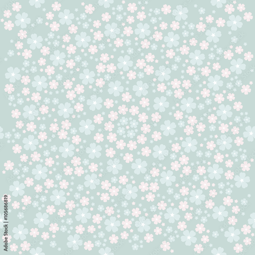 Spring seamless pattern with cute flowers Spring seamless pattern with cute flowers