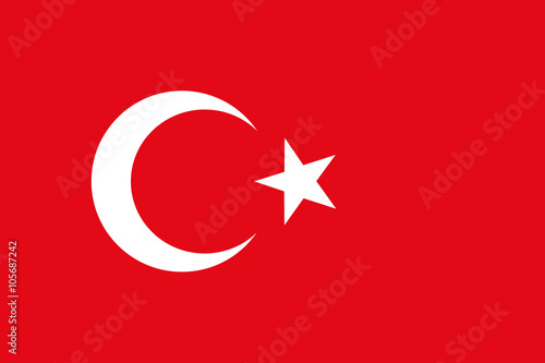 Turkey Flag, Türk bayrağı, National flag of Turkey, Turkish flag in standard proportion color mode RGB photo
