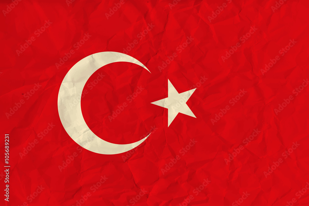 Obraz premium Turkey paper flag