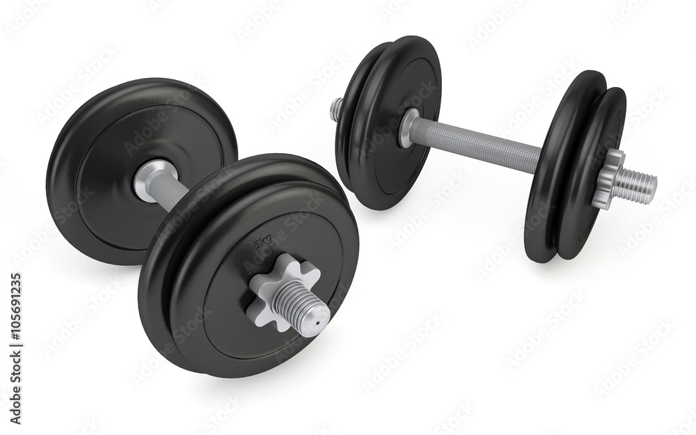 Dumbbells isolated on white background Dumbbells isolated on white background