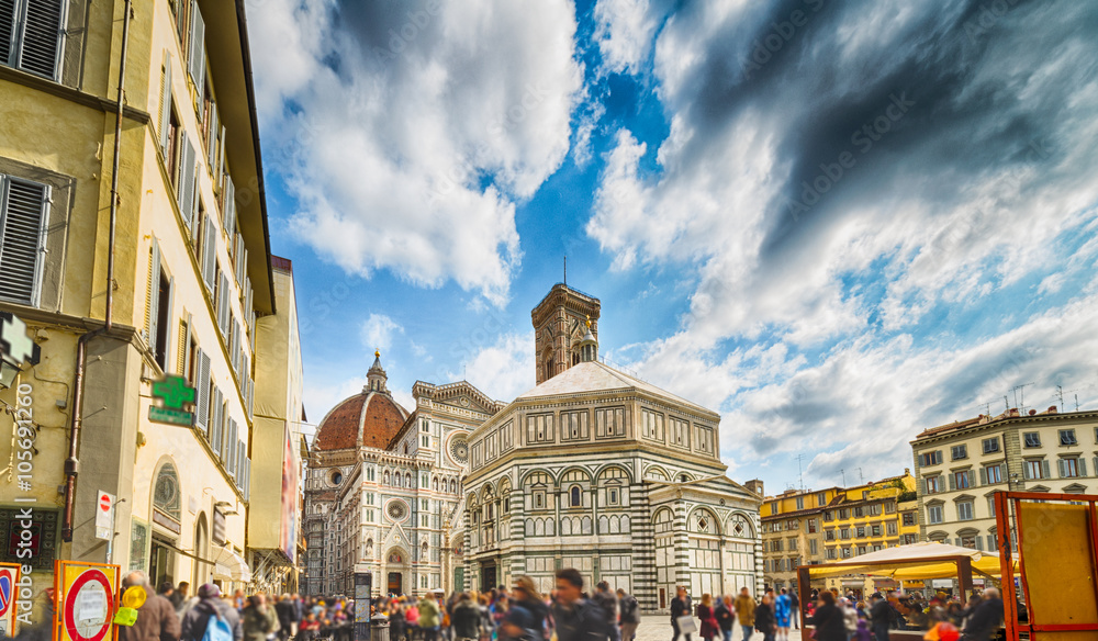 Cathedral and baptistery in Florence