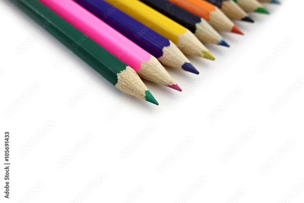 colored pencils on a white background colored pencils on a white background