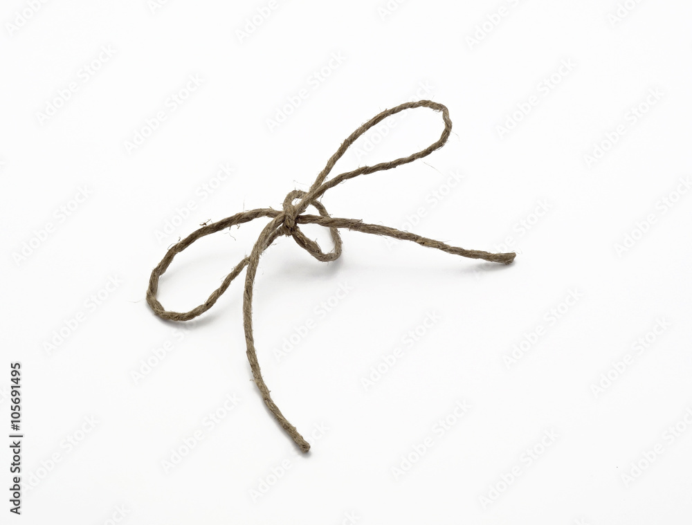 tied ribbon on a white background