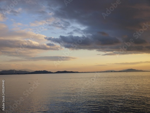 Sunset Scene of Lake Biwa from Nagahama Port,Nagahama/Shiga,Japan