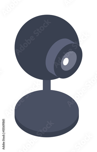 Isometric web camera icon isolated on a white background.