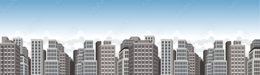 Big city landscape with buildings
