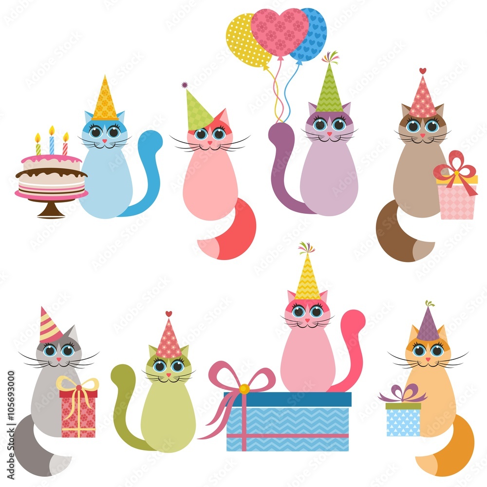 Cats on Birthday party Cats on Birthday party
