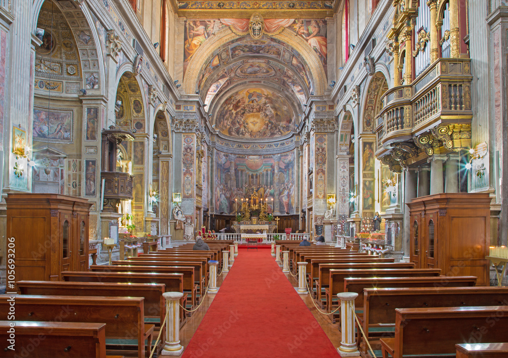 Rome - The nave of church Santo Spirito in Sassia.