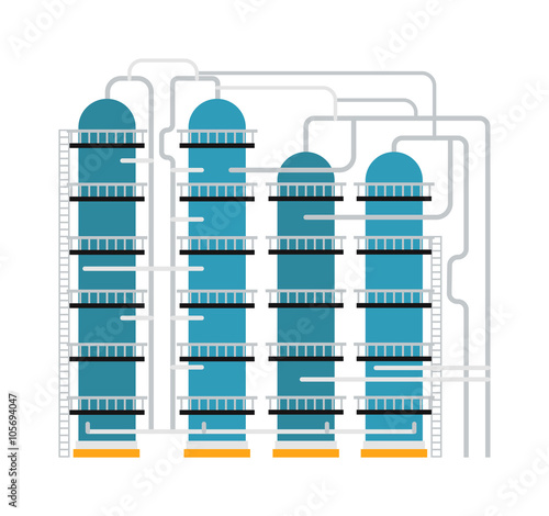 Gas oil production industry business concept of gasoline diesel fuel distribution and transportation composition vector illustration. 