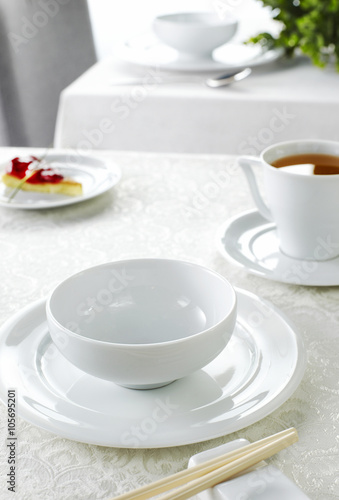Fototapeta Naklejka Na Ścianę i Meble -  Ceramic tableware on the table