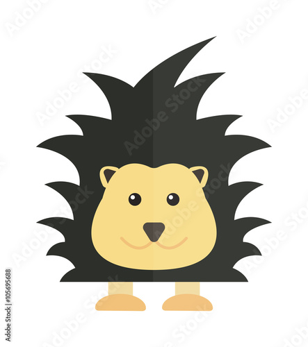 Cute cartoon porcupine australia wildlife echidna mammal animal flat vector illustration.