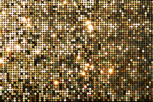 Golden background mosaic with light spots