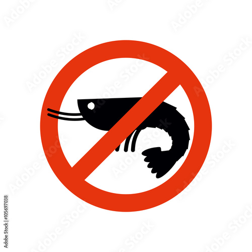 Stop shrimp. Banned deep-water plankton. Frozen shrimp silhouett