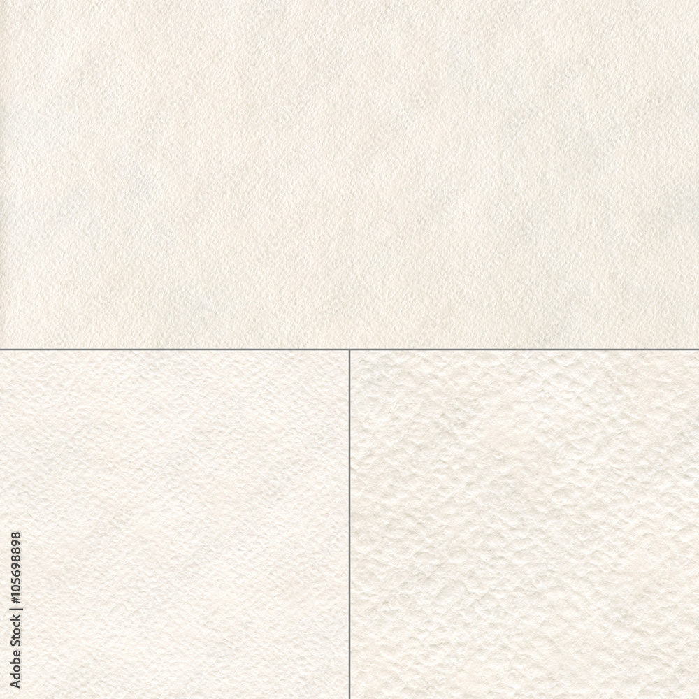 Fototapeta premium Set of watercolor paper texture or background. Highly-textured white watercolor paper.
